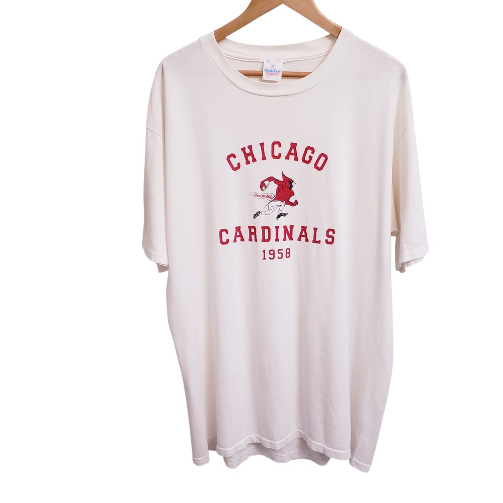 Vintage Single Stitch Chicago GoGo Cardinals Red & White Football T-Shirt Sz XL